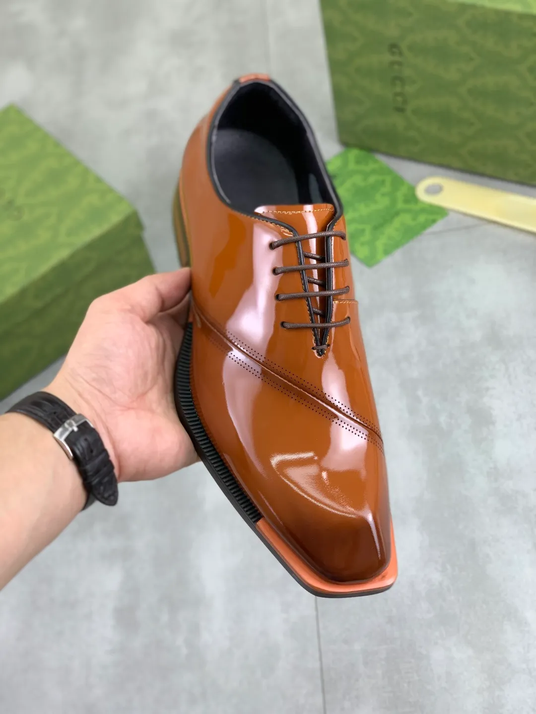 Men's Men's Shoes 💰P580 [New Style] 💰💎💎💎 [Gucci] GUCCI high-end men's formal business leather shoes, original order 1:1! Original imported high-end calfskin, original metal buckle, imported first-layer pigskin lining for feet, original high-end outsole, men's shoe size: 38-44